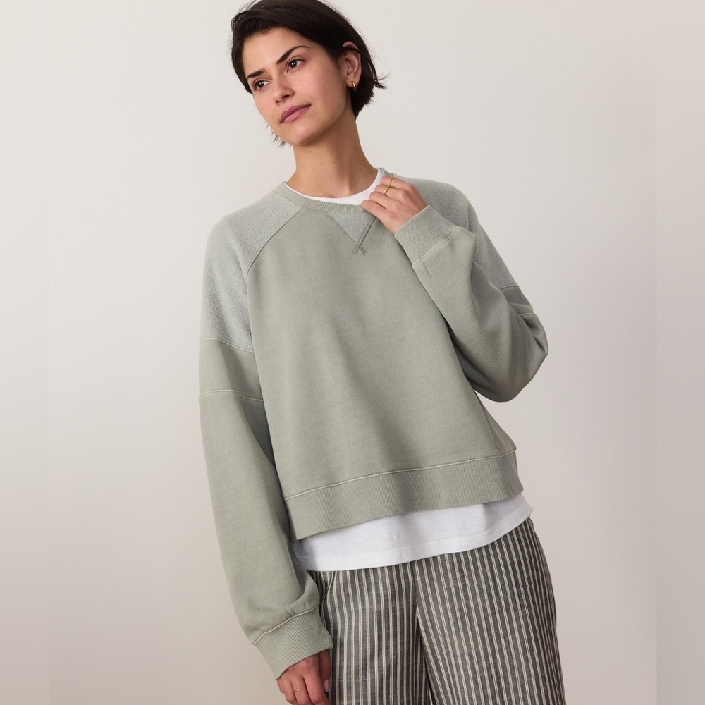 Marine Layer Cloud 9 Fleece Crop Crew Neck Sweatshirt